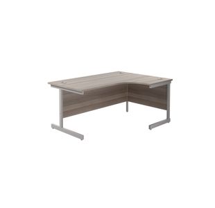 Jemini Radial Right Hand Cantilever Desk 1800x1200x730mm Grey Oak/Silver KF802039