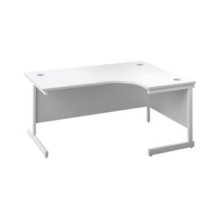 First Radial Right Hand Desk 1600x1200x730mm White/White KF803126