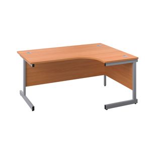 First Radial Right Hand Desk 1800x1200x730mm Beech/Silver KF803164