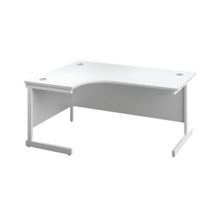 First Radial Left Hand Desk 1800x1200x730mm White/White KF803218