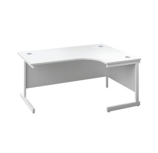 First Radial Right Hand Desk 1800x1200x730mm White/White KF803249