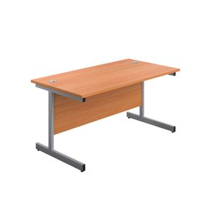 First Rectangular Cantilever Desk 1200x800x730mm Beech/Silver KF803317