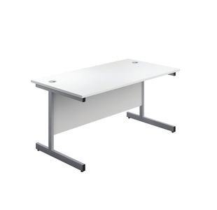 First Rectangular Cantilever Desk 1200x800x730mm White/Silver KF803331