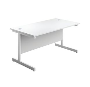 First Rectangular Cantilever Desk 1600x800x730mm White/White KF803485
