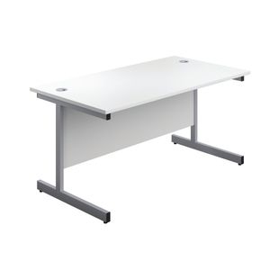 First Rectangular Cantilever Desk 1800x800x730mm White/Silver KF803515
