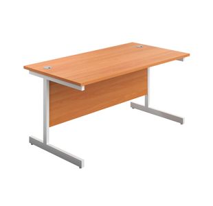 First Rectangular Cantilever Desk 1800x800x730mm Beech/White KF803522