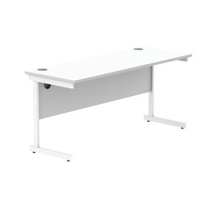 Astin Rectangular Single Upright Cantilever Desk 1600x600x730mm Arctic White/Arctic White KF803597