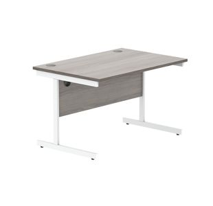 Astin Rectangular Single Upright Cantilever Desk 1200x800x730 Alaskan Grey Oak/Arctic White KF803738