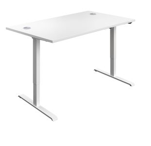 First Economy Sit/Stand Height Adjustable Desk 1200x800 Wht KF803802