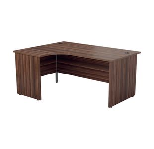 Jemini Radial Left Hand Panel End Desk 1600x1200x730mm Dark Walnut KF805052