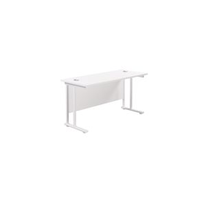 Jemini Rectangular Cantilever Desk 1400x600x730mm White/White KF806417