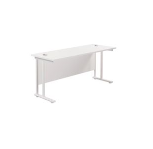 Jemini Rectangular Cantilever Desk 1800x600x730mm White/White KF806653