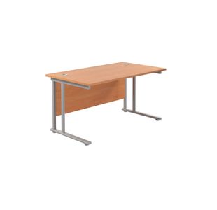 Jemini Rectangular Cantilever Desk 1200x800x730mm Beech/Silver KF806806