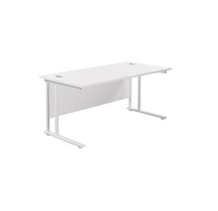 Jemini Rectangular Cantilever Desk 1600x800x730mm White/White KF807131