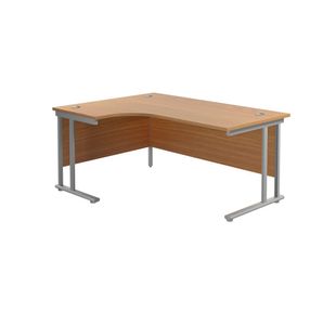Jemini Radial Left Hand Cantilever Desk 1600x1200x730mm Nova Oak/Silver KF807544
