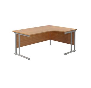 Jemini Radial Right Hand Cantilever Desk 1600x1200x730mm Nova Oak/Silver KF807605