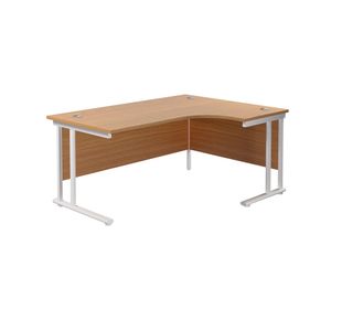 Jemini Radial Right Hand Cantilever Desk 1600x1200x730mm Nova Oak/White KF807728