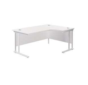 Jemini Radial Right Hand Cantilever Desk 1600x1200x730mm White/White KF807735