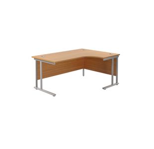 Jemini Radial Right Hand Cantilever Desk 1800x1200x730mm Nova Oak/Silver KF807841