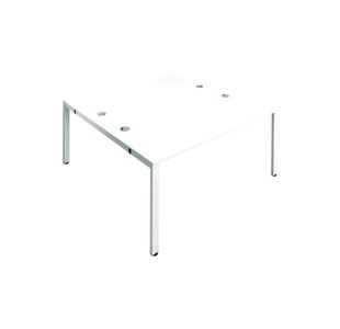 Jemini 2 Person Bench Desk 1400x1600x730mm White/White KF809050