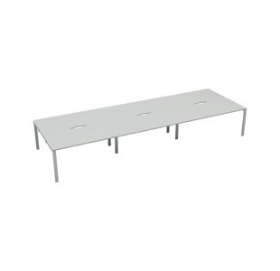 Jemini 6 Person Bench Desk 4200x1600x730mm White/White KF809173