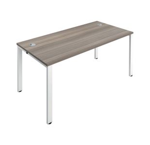 Jemini 1 Person Bench Desk 1600x800x730mm Grey Oak/White KF809210