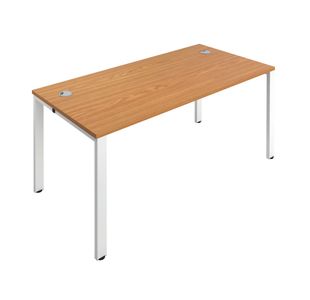 Jemini 1 Person Bench Desk 1600x800x730mm Nova Oak/White KF809227
