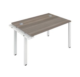 Jemini 1 Person Extension Bench Desk 1600x800x730mm Grey Oak/White KF809272