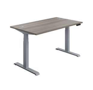 Jemini Sit/Stand Height Adjustable Desk 1200x800 GOak/Slv KF809708