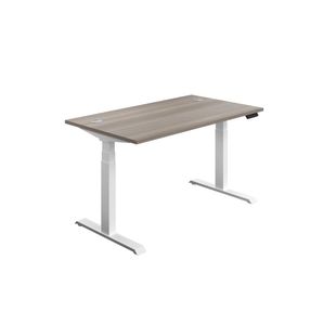 Jemini Sit/Stand Height Adjustable Desk 1200x800 GOak/Wht KF809760