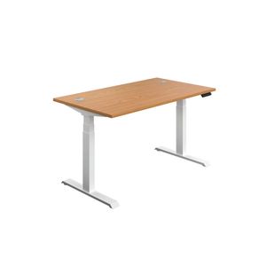 Jemini Sit/Stand Height Adjustable Desk 1200x800 NOak/Wht KF809784
