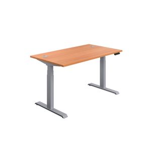 Jemini Sit/Stand Height Adjustable Desk 1400x800 Bch/Slv KF809807