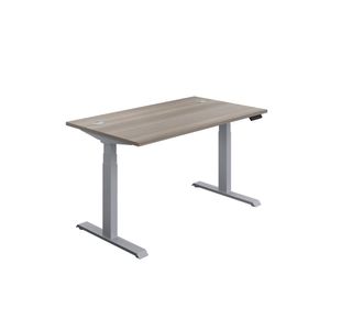 Jemini Sit/Stand Height Adjustable Desk 1400x800 GOak/Slv KF809821