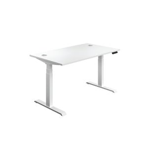 Jemini Sit/Stand Height Adjustable Desk 1400x800 Wht/Wht KF809913