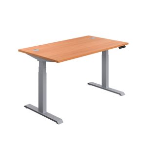 Jemini Sit/Stand Height Adjustable Desk 1600x800 Bch/Slv KF809920