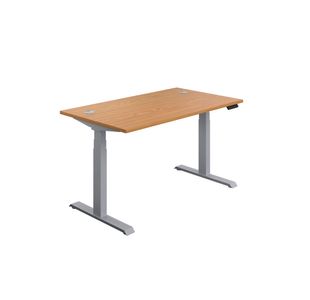 Jemini Sit/Stand Height Adjustable Desk 1600x800 NOak/Slv KF809968