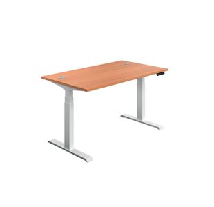 Jemini Sit/Stand Height Adjustable Desk 1600x800 Bch/Wht KF809982