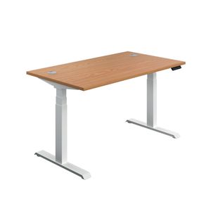 Jemini Sit/Stand Height Adjustable Desk 1600x800 NOak/Wht KF810025