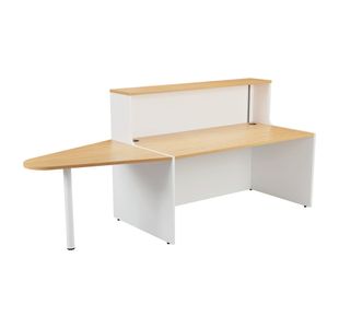 Jemini Reception Unit with Extension 1400x800x740mm Nova Oak/White KF816370