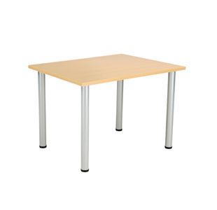 Jemini Rectangular Meeting Table 1200x800x730 Nova Oak/Silver KF816609