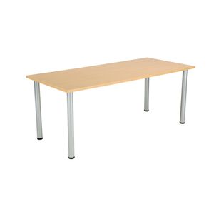 Jemini Rectangular Meeting Table 1800x800x730 Nova Oak/Silver KF816661