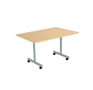 Jemini Rectangular Tilting Table 1200x700x720mm Nova Oak/Silver KF816753