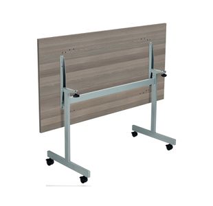 Jemini Rectangular Tilting Table 1600x700x720mm Grey Oak/Silver KF816845