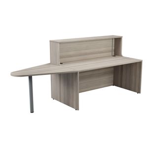 Jemini Reception Unit with Extension 1400x800x740mm Grey Oak KF818252