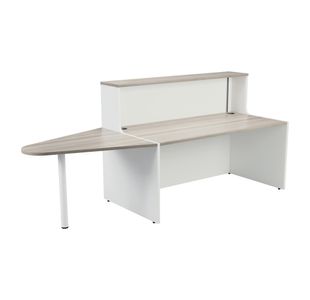 Jemini Reception Unit with Extension 1400x800x740mm Grey Oak/White KF818405