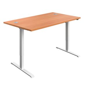 Jemini SM Sit/Stand Height Adjustable Desk 1400x800 Bch/Wht KF819947