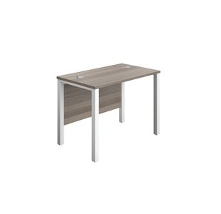 Jemini Rectangular Goal Post Desk 1000x600x730mm Grey Oak/White KF821373