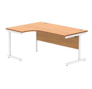 Polaris Left Hand Radial SU Cantilever Desk 1600x1200x730mm Norwegian Beech/White KF821400