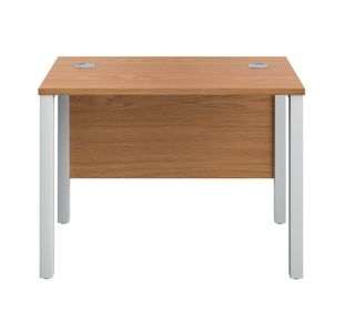 Jemini Rectangular Goal Post Desk 1000x600x730mm Nova Oak/White KF821410