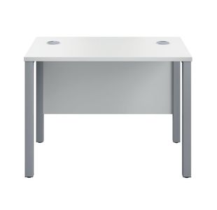 Jemini Rectangular Goal Post Desk 1000x600x730mm White/Silver KF821427
